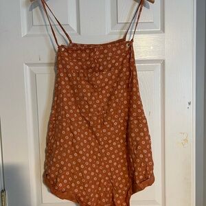 Billabong Orange Floral Romper